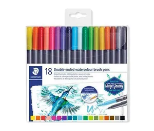 Pinselmarker „Marsgraphic Duo“, Set, 18 Farben, 0,5-0,8/1,0-6,0 mm, doppelseitig, STAEDTLE